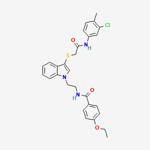 N-(2-(3-((2-((3-chloro-4-methylphenyl)amino)-2-oxoethyl)thio)-1H-indol-1-yl)ethyl)-4-ethoxybenzamide