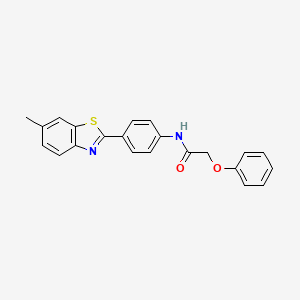 molecular formula C22H18N2O2S B2546635 N-[4-(6-methyl-1,3-benzothiazol-2-yl)phenyl]-2-phenoxyacetamide CAS No. 300820-54-6