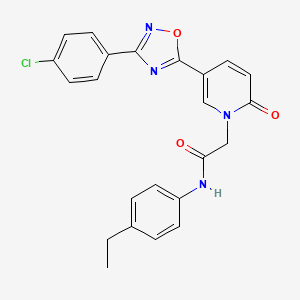 2-(5-(3-(4-chlorophenyl)-1,2,4-oxadiazol-5-yl)-2-oxopyridin-1(2H)-yl)-N-(4-ethylphenyl)acetamide