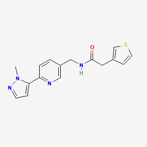 N-((6-(1-methyl-1H-pyrazol-5-yl)pyridin-3-yl)methyl)-2-(thiophen-3-yl)acetamide