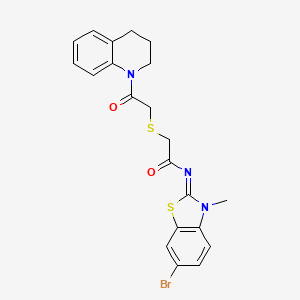 (Z)-N-(6-bromo-3-methylbenzo[d]thiazol-2(3H)-ylidene)-2-((2-(3,4-dihydroquinolin-1(2H)-yl)-2-oxoethyl)thio)acetamide