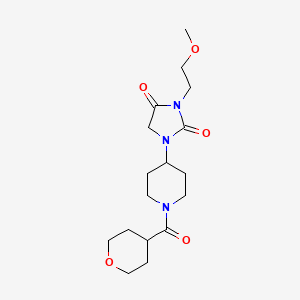 3-(2-methoxyethyl)-1-(1-(tetrahydro-2H-pyran-4-carbonyl)piperidin-4-yl)imidazolidine-2,4-dione