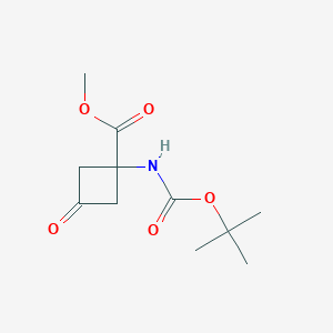 molecular formula C11H17NO5 B2546662 Methyl 1-(tert-butoxycarbonylamino)-3-oxocyclobutanecarboxylate CAS No. 191110-97-1