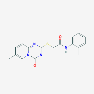 2-(7-methyl-4-oxopyrido[1,2-a][1,3,5]triazin-2-yl)sulfanyl-N-(2-methylphenyl)acetamide