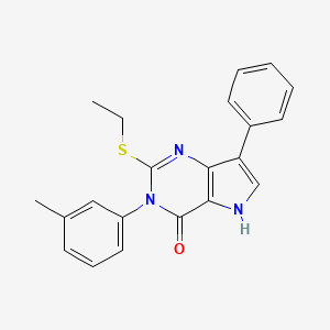 molecular formula C21H19N3OS B2546691 2-(ethylthio)-7-phenyl-3-(m-tolyl)-3H-pyrrolo[3,2-d]pyrimidin-4(5H)-one CAS No. 2034582-51-7
