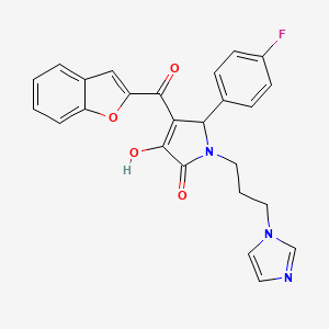 1-(3-(1H-imidazol-1-yl)propyl)-4-(benzofuran-2-carbonyl)-5-(4-fluorophenyl)-3-hydroxy-1H-pyrrol-2(5H)-one