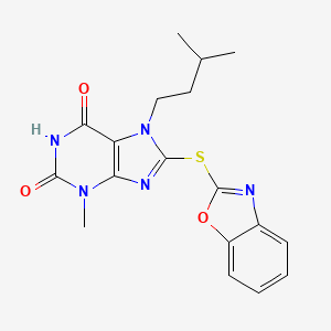 8-(1,3-Benzoxazol-2-ylsulfanyl)-3-methyl-7-(3-methylbutyl)purine-2,6-dione