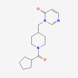 molecular formula C16H23N3O2 B2546709 3-[(1-Cyclopentanecarbonylpiperidin-4-yl)methyl]-3,4-dihydropyrimidin-4-one CAS No. 2189434-41-9