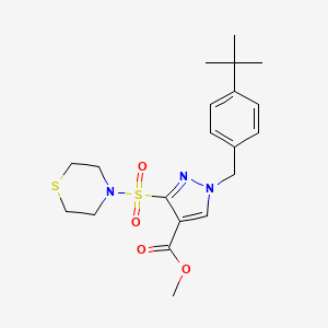 methyl 1-(4-(tert-butyl)benzyl)-3-(thiomorpholinosulfonyl)-1H-pyrazole-4-carboxylate