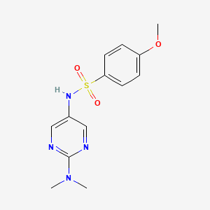 molecular formula C13H16N4O3S B2546717 N-(2-(dimethylamino)pyrimidin-5-yl)-4-methoxybenzenesulfonamide CAS No. 1396889-48-7