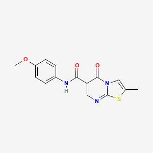 molecular formula C15H13N3O3S B2546735 N-(4-methoxyphenyl)-2-methyl-5-oxo-5H-[1,3]thiazolo[3,2-a]pyrimidine-6-carboxamide CAS No. 896339-05-2