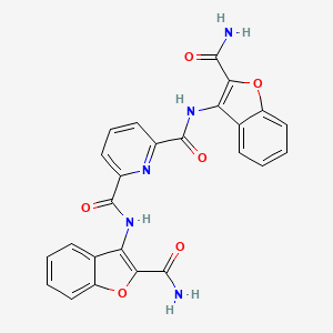 molecular formula C25H17N5O6 B2546760 N2,N6-双(2-氨基甲酰基苯并呋喃-3-基)吡啶-2,6-二甲酰胺 CAS No. 477295-69-5