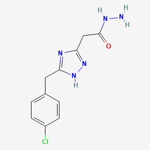 B2546763 2-[5-[(4-Chlorophenyl)methyl]-1H-1,2,4-triazol-3-yl]acetohydrazide CAS No. 2319896-84-7