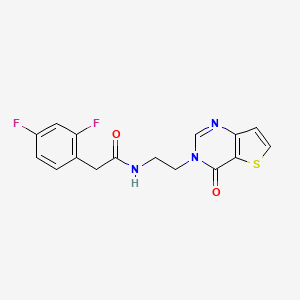 molecular formula C16H13F2N3O2S B2546769 2-(2,4-difluorophenyl)-N-(2-(4-oxothieno[3,2-d]pyrimidin-3(4H)-yl)ethyl)acetamide CAS No. 1903770-89-7