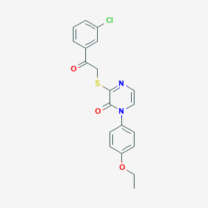 molecular formula C20H17ClN2O3S B2546771 3-((2-(3-chlorophenyl)-2-oxoethyl)thio)-1-(4-ethoxyphenyl)pyrazin-2(1H)-one CAS No. 946300-68-1
