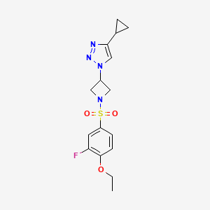 molecular formula C16H19FN4O3S B2546773 4-cyclopropyl-1-(1-((4-ethoxy-3-fluorophenyl)sulfonyl)azetidin-3-yl)-1H-1,2,3-triazole CAS No. 2097922-84-2