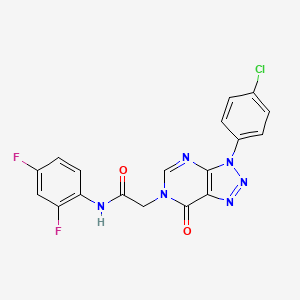 molecular formula C18H11ClF2N6O2 B2546780 2-(3-(4-chlorophenyl)-7-oxo-3H-[1,2,3]triazolo[4,5-d]pyrimidin-6(7H)-yl)-N-(2,4-difluorophenyl)acetamide CAS No. 888418-12-0