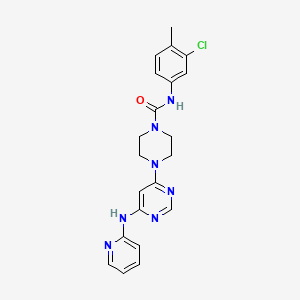 molecular formula C21H22ClN7O B2546816 N-(3-chloro-4-methylphenyl)-4-(6-(pyridin-2-ylamino)pyrimidin-4-yl)piperazine-1-carboxamide CAS No. 1421498-59-0