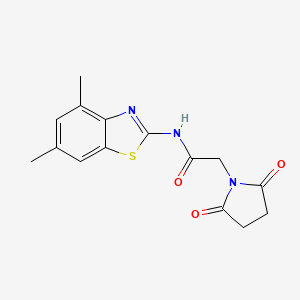 molecular formula C15H15N3O3S B2546855 N-(4,6-dimethyl-1,3-benzothiazol-2-yl)-2-(2,5-dioxopyrrolidin-1-yl)acetamide CAS No. 476308-63-1