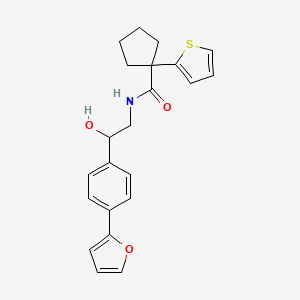 molecular formula C22H23NO3S B2546867 N-{2-[4-(furan-2-yl)phenyl]-2-hydroxyethyl}-1-(thiophen-2-yl)cyclopentane-1-carboxamide CAS No. 2097888-92-9