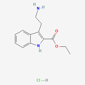 molecular formula C13H17ClN2O2 B2546868 ethyl3-(2-aminoethyl)-1H-indole-2-carboxylatehydrochloride CAS No. 53590-32-2