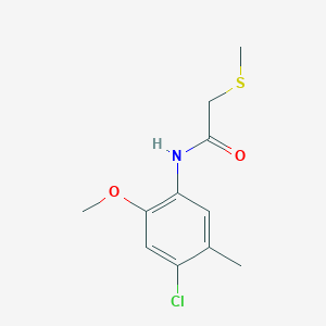 molecular formula C11H14ClNO2S B254687 N-(4-chloro-2-methoxy-5-methylphenyl)-2-methylsulfanylacetamide 