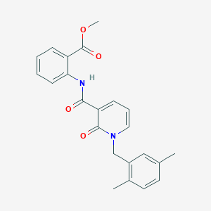 molecular formula C23H22N2O4 B2546896 methyl 2-{1-[(2,5-dimethylphenyl)methyl]-2-oxo-1,2-dihydropyridine-3-amido}benzoate CAS No. 946357-00-2