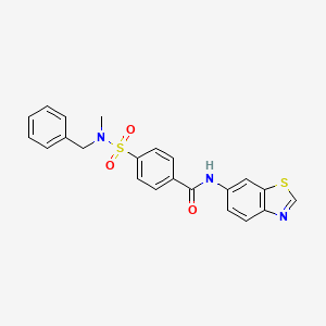 molecular formula C22H19N3O3S2 B2546897 N-(1,3-benzothiazol-6-yl)-4-[benzyl(methyl)sulfamoyl]benzamide CAS No. 941966-19-4
