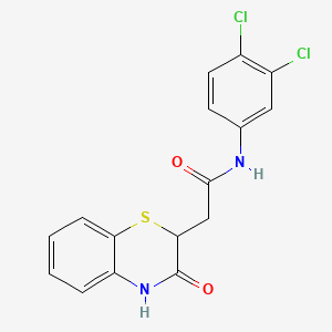 molecular formula C16H12Cl2N2O2S B2546908 N-(3,4-dichlorophenyl)-2-(3-oxo-3,4-dihydro-2H-1,4-benzothiazin-2-yl)acetamide CAS No. 133043-86-4