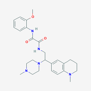 molecular formula C26H35N5O3 B2546929 N'-(2-methoxyphenyl)-N-[2-(1-methyl-1,2,3,4-tetrahydroquinolin-6-yl)-2-(4-methylpiperazin-1-yl)ethyl]ethanediamide CAS No. 921901-95-3