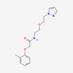 molecular formula C16H21N3O3 B2546943 N-(2-(2-(1H-pyrazol-1-yl)ethoxy)ethyl)-2-(o-tolyloxy)acetamide CAS No. 2034301-29-4