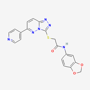 molecular formula C19H14N6O3S B2546947 N-(2H-1,3-benzodioxol-5-yl)-2-{[6-(pyridin-4-yl)-[1,2,4]triazolo[4,3-b]pyridazin-3-yl]sulfanyl}acetamide CAS No. 877635-11-5