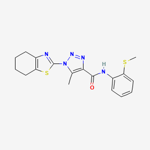 molecular formula C18H19N5OS2 B2546951 5-methyl-N-(2-(methylthio)phenyl)-1-(4,5,6,7-tetrahydrobenzo[d]thiazol-2-yl)-1H-1,2,3-triazole-4-carboxamide CAS No. 1286705-73-4