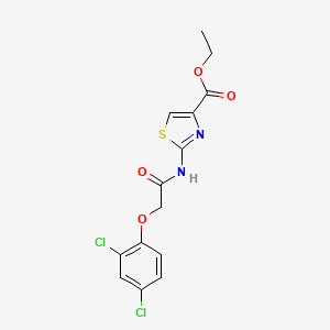 molecular formula C14H12Cl2N2O4S B2546962 Ethyl 2-(2-(2,4-dichlorophenoxy)acetamido)thiazole-4-carboxylate CAS No. 380335-76-2
