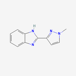 molecular formula C11H10N4 B2546988 2-(1-Methyl-1H-pyrazol-3-yl)-1H-benzo[d]imidazole CAS No. 1005573-27-2