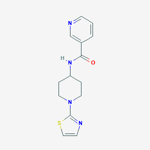 molecular formula C14H16N4OS B2546994 N-[1-(1,3-THIAZOL-2-YL)PIPERIDIN-4-YL]PYRIDINE-3-CARBOXAMIDE CAS No. 1448122-08-4