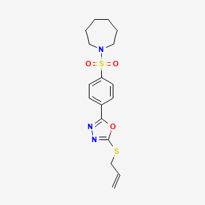 2-(Allylthio)-5-(4-(azepan-1-ylsulfonyl)phenyl)-1,3,4-oxadiazole