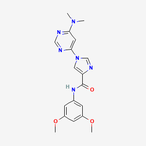 molecular formula C18H20N6O3 B2547033 N-(3,5-dimethoxyphenyl)-1-[6-(dimethylamino)pyrimidin-4-yl]-1H-imidazole-4-carboxamide CAS No. 1251679-34-1