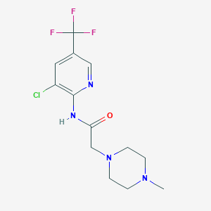 molecular formula C13H16ClF3N4O B2547049 N-[3-chloro-5-(trifluoromethyl)pyridin-2-yl]-2-(4-methylpiperazin-1-yl)acetamide CAS No. 338409-48-6