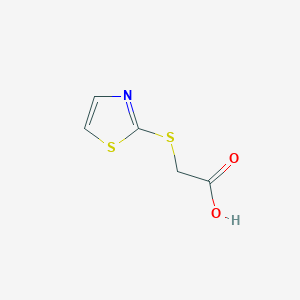molecular formula C5H5NO2S2 B2547053 2-(Thiazol-2-ylthio)acetic acid CAS No. 5685-16-5