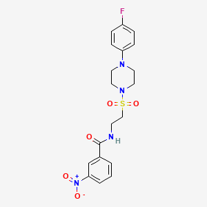 molecular formula C19H21FN4O5S B2547065 N-(2-((4-(4-fluorophenyl)piperazin-1-yl)sulfonyl)ethyl)-3-nitrobenzamide CAS No. 897618-74-5
