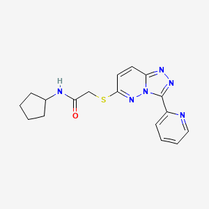 molecular formula C17H18N6OS B2547091 N-cyclopentyl-2-{[3-(pyridin-2-yl)-[1,2,4]triazolo[4,3-b]pyridazin-6-yl]sulfanyl}acetamide CAS No. 868967-75-3