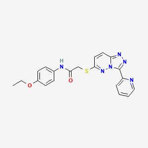 molecular formula C20H18N6O2S B2547096 N-(4-ethoxyphenyl)-2-((3-(pyridin-2-yl)-[1,2,4]triazolo[4,3-b]pyridazin-6-yl)thio)acetamide CAS No. 868967-56-0