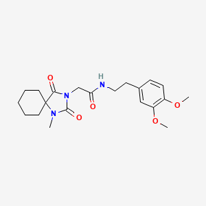 molecular formula C21H29N3O5 B2547106 N-(3,4-dimethoxyphenethyl)-2-(1-methyl-2,4-dioxo-1,3-diazaspiro[4.5]decan-3-yl)acetamide CAS No. 941905-19-7