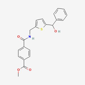 molecular formula C21H19NO4S B2547111 Methyl 4-(((5-(hydroxy(phenyl)methyl)thiophen-2-yl)methyl)carbamoyl)benzoate CAS No. 1797064-01-7