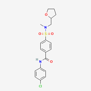 molecular formula C19H21ClN2O4S B2547113 N-(4-chlorophenyl)-4-{methyl[(oxolan-2-yl)methyl]sulfamoyl}benzamide CAS No. 892856-12-1