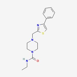 molecular formula C17H22N4OS B2547119 N-ethyl-4-[(4-phenyl-1,3-thiazol-2-yl)methyl]piperazine-1-carboxamide CAS No. 1172893-29-6