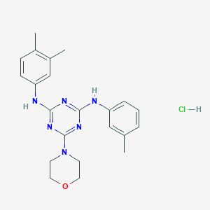 B2547133 N2-(3,4-dimethylphenyl)-6-morpholino-N4-(m-tolyl)-1,3,5-triazine-2,4-diamine hydrochloride CAS No. 1179488-52-8