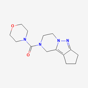 molecular formula C14H20N4O2 B2547153 morpholino(3,4,8,9-tetrahydro-1H-cyclopenta[3,4]pyrazolo[1,5-a]pyrazin-2(7H)-yl)methanone CAS No. 2034289-76-2