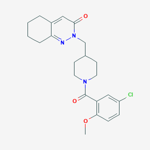 B2547155 2-[[1-(5-Chloro-2-methoxybenzoyl)piperidin-4-yl]methyl]-5,6,7,8-tetrahydrocinnolin-3-one CAS No. 2379984-64-0